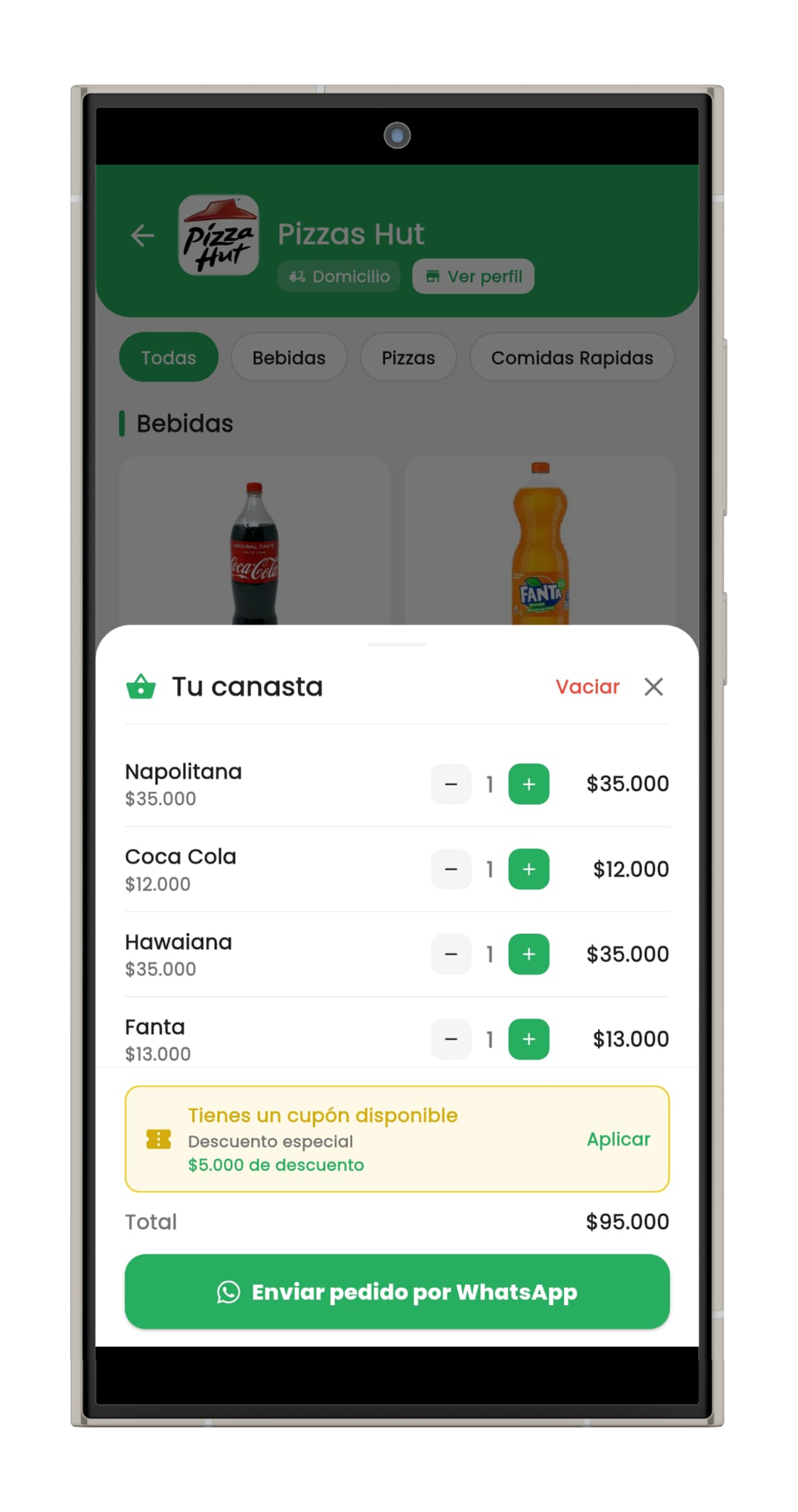 Cliente arma su pedido